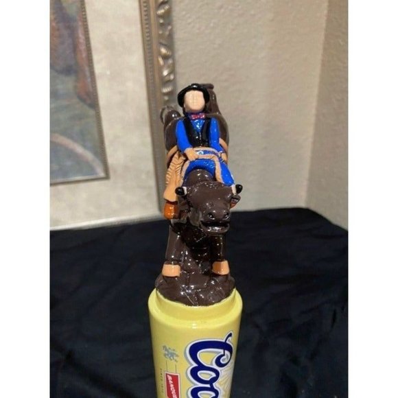COPY - RARE!! Coors Banquet Bull Riding Rodeo Beer Tap Handle - Picture 8 of 10